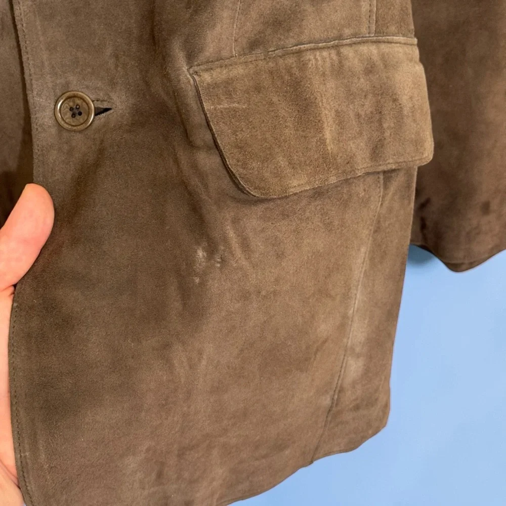 Banana Republic Dark Brown Suede Blazer Size S Vintage 90’s NWT Classic Relaxed - Picture 5 of 5